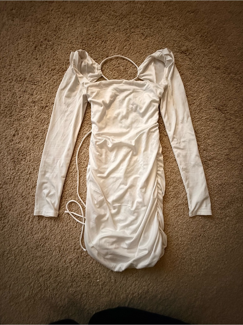 All white bonds con dress